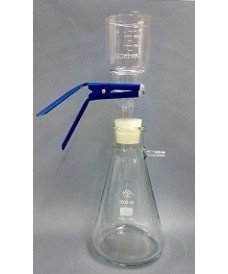 Appareil de filtration sous vide complet en verre avec plaque de verre poreux pour filtre à membrane de 47 mm, 1 litre.