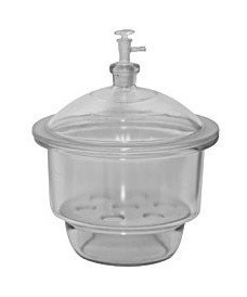 200 mm ECO Glass Desiccator for Vacuum with Glass Stopcock and Porcelain Plate 