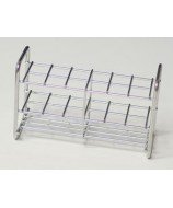 Gradilla de acero inoxidable para 12 tubos de ensayo de laboratorio de 13 mm de diámetro