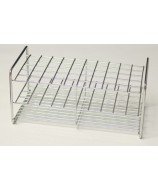 Gradilla de acero inoxidable para 50 tubos de ensayo de laboratorio de 13 mm de diámetro