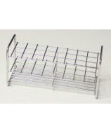 Gradilla de acero inoxidable para 24 tubos de ensayo de laboratorio de 18 mm de diámetro