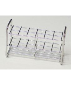 Gradilla de acero inoxidable para 12 tubos con orificios de 25 mm de diámetro