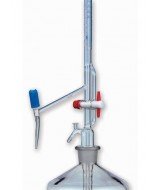 Burette automatique verre blanc de 10ml de capacité avec bande et robinet intermédiaire, classe AS