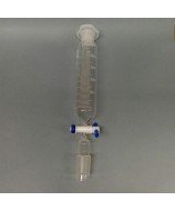 Embudo de carga graduado en vidrio de borosilicato de 250 ml de capacidad y llave de paso recta de teflón con juntas esmeriladas