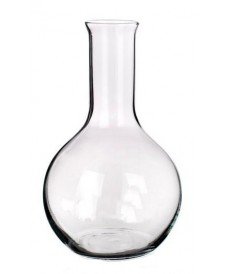 Spherical flask with flat bottom and narrow neck of 6,000 ml capacity or 6 litres.