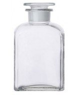 500 ml Rectangular Reagent Bottles with Ground Stopper, Clear Glass 