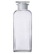 750 ml Rectangular Reagent Bottles with Ground Stopper, Clear Glass 