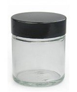 Pot de 120 ml en verre blanc ou transparent avec bouchon à vis en bakélite noire