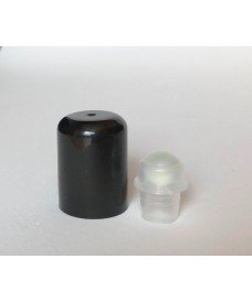18 mm screw black cap & roll-on glass cap