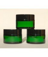 30 ml green glass jar & black screw cap