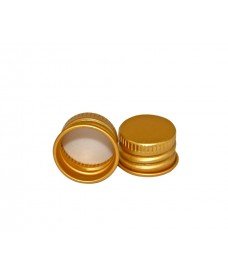 Golden aluminium cap for bottles with 18 mm screw neck