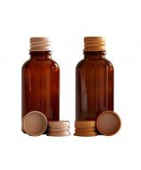 Amber Glass Bottles & 18 mm Screw Silver Aluminium Cap