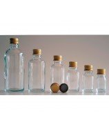 Clear Glass Bottle & 18mm Screw Golden/Silver Aluminium Cap