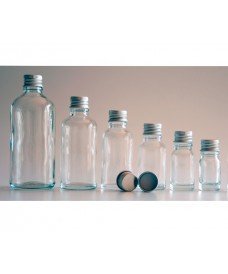 Clear Glass Bottle & 18mm Screw Golden/Silver Aluminium Cap
