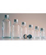 Clear Glass Bottle & 18mm Screw Golden/Silver Aluminium Cap