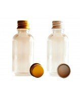 Clear Glass Bottle & 18mm Screw Golden/Silver Aluminium Cap