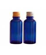 Blue Glass Bottle & 18mm Screw Golden/Silver Aluminium Cap