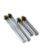 Tube à essai en verre de 16x160mm avec bouchon à vis en aluminium doré ou argenté