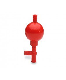 Pera de goma roja de 3 válvulas, para pipeteo con pipetas hasta 50 ml. Precisa, práctica y adecuada para uso en laboratorio