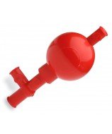 Standard 3-valve rubber bulb made of red synthetic rubber, 50 ml