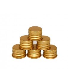 Golden aluminium cap for bottles with 28 mm screw neck