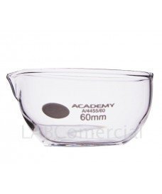 Cápsula vidrio fondo plano con pico 60 mm