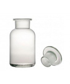 500 ml Clear Glass Reagent Bottle, Wide Mouth & Ground-Glass Stopper