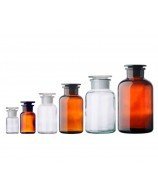 Glass Bottles with wide mouth and frosted glass stopper