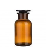 Frasco de vidrio ámbar de boca ancha de 500 ml con tapón de vidrio esmerilado 45/27.