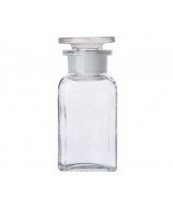 100 ml square reagent bottle and ground stopper, clear glass