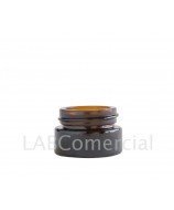 Pot de 5 ml en verre jaune ou ambré avec bouchon à vis en plastique noire