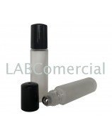 Forsted clear glass tube with stainless steel roll-on and 10 ml capacity