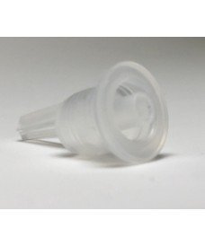 Tapón gotero obturador de plástico PE para rosca DIN18, salida de 0,7 mm Ø. Dosifica líquidos gota a gota.