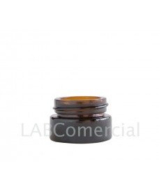 Pot de 15 ml en verre jaune ou ambré avec bouchon à vis en bakélite noire