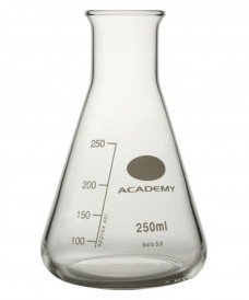 Matraz Erlenmeyer de vidrio de borosilicato y de boca ancha con capacidad de 50 ml