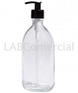 125ml Clear Glass Sirop Bottle & 28mm Screw Dispenser Pump