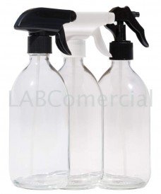 500ml Clear Glass Sirop Bottle & 28mm Hand Trigger Sprayer