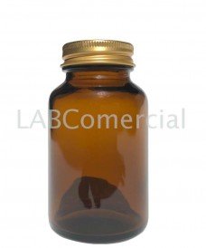 Flacon poudrier jaune 125 ml avec couvercle à vis aluminium