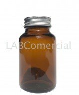 125ml Amber Glass Powder Bottle & Aluminium Screw Cap