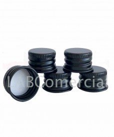 18mm Aluminium Black Screw Cap