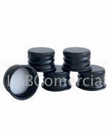 18mm Aluminium Black Screw Cap