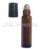 Amber glass tube with stainless steel roll-on and 10 ml capacity