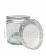 Pot en verre transparent de 120 ml avec couvercle en aluminium
