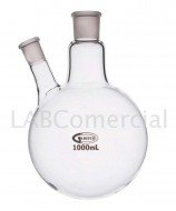 Matraz esférico de fondo redondo con 2 bocas esmeriladas, 29/32 y 14/23, y de 1.000 ml de capacidad
