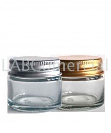 15 ml Clear Glass Jar with Aluminium Screw Cap, without tamper evident seal
