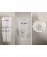 Adaptador de vidrio con junta esmerilada macho/hembra NS 29/32 con rejilla interior de vidrio.