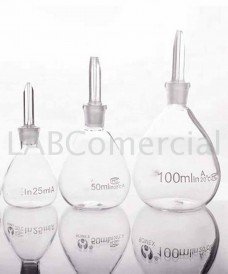 Picnómetro de vidrio de capacidad de 10 ml de clase A, según Gay Lussac
