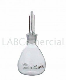 Picnómetro de vidrio de capacidad de 25 ml de clase A, según Gay Lussac