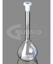 Fiole jaugée en verre blanc de 5 ml avec bouchon, classe A