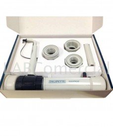 Boîte de présentation du distributeur Digipette pour flacon à vis GL45 avec volume ajustable : de 1 ml à 10 ml